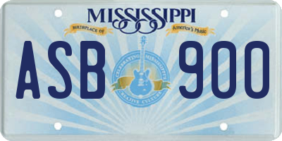 MS license plate ASB900