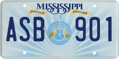 MS license plate ASB901