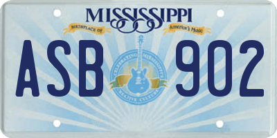MS license plate ASB902