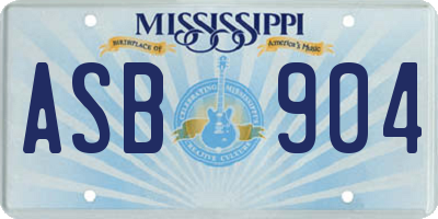 MS license plate ASB904