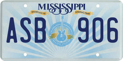 MS license plate ASB906