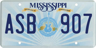 MS license plate ASB907