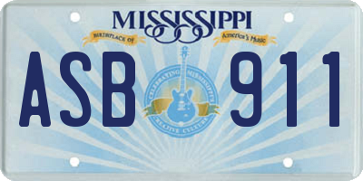 MS license plate ASB911
