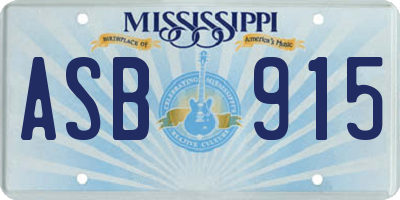 MS license plate ASB915