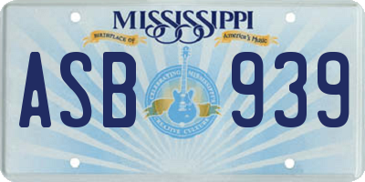 MS license plate ASB939