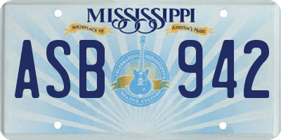 MS license plate ASB942