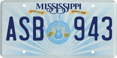MS license plate ASB943