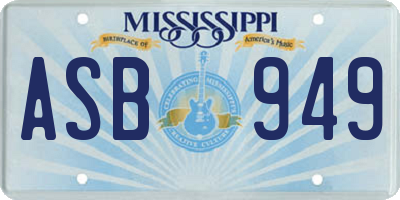 MS license plate ASB949