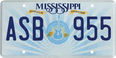 MS license plate ASB955