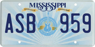 MS license plate ASB959