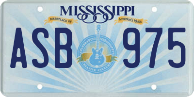 MS license plate ASB975