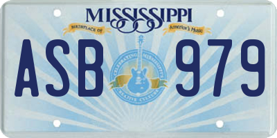 MS license plate ASB979