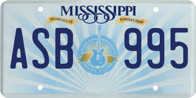 MS license plate ASB995