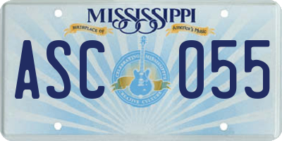 MS license plate ASC055