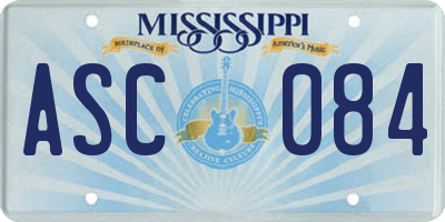 MS license plate ASC084