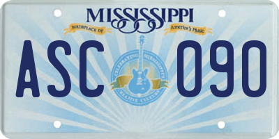 MS license plate ASC090