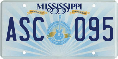 MS license plate ASC095