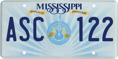 MS license plate ASC122