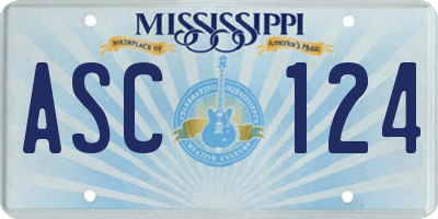 MS license plate ASC124