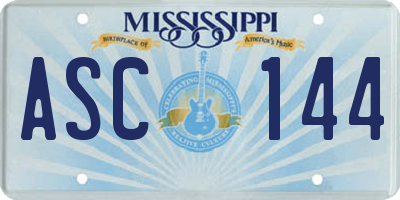 MS license plate ASC144