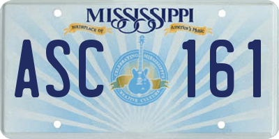 MS license plate ASC161