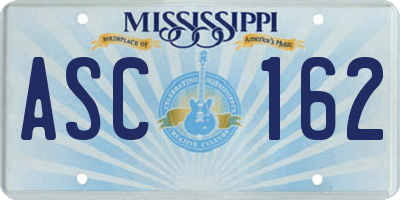 MS license plate ASC162