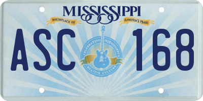 MS license plate ASC168