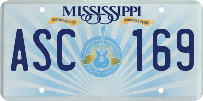 MS license plate ASC169