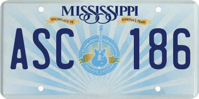 MS license plate ASC186