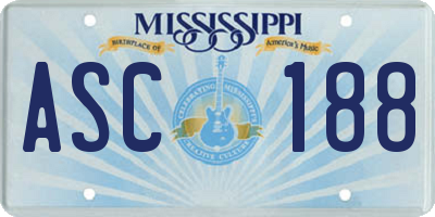 MS license plate ASC188