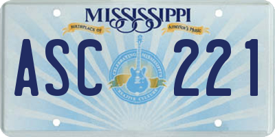 MS license plate ASC221