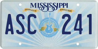 MS license plate ASC241