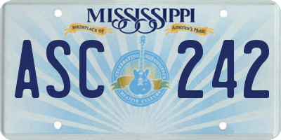 MS license plate ASC242