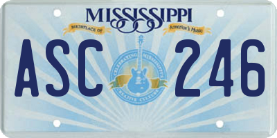 MS license plate ASC246