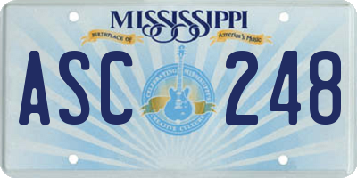 MS license plate ASC248