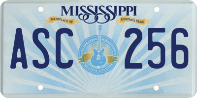 MS license plate ASC256
