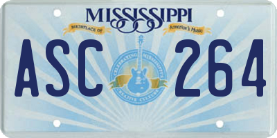MS license plate ASC264