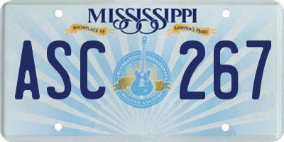MS license plate ASC267