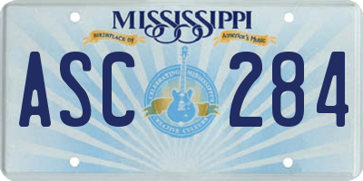 MS license plate ASC284