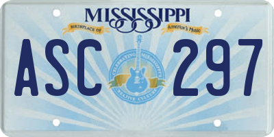 MS license plate ASC297