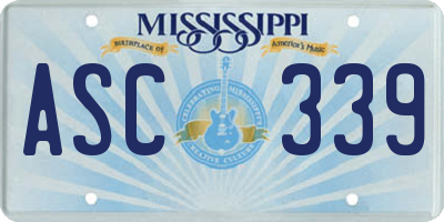 MS license plate ASC339
