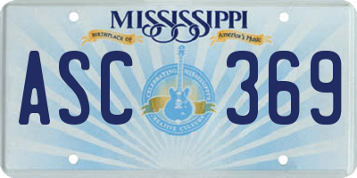 MS license plate ASC369