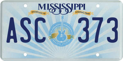 MS license plate ASC373