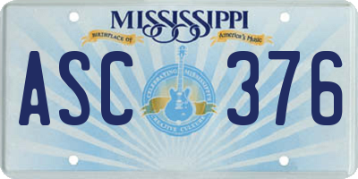 MS license plate ASC376