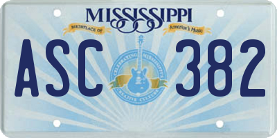 MS license plate ASC382