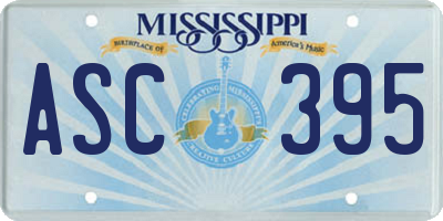 MS license plate ASC395