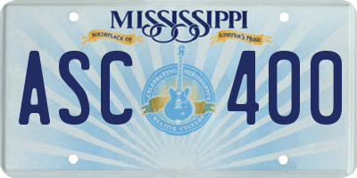 MS license plate ASC400