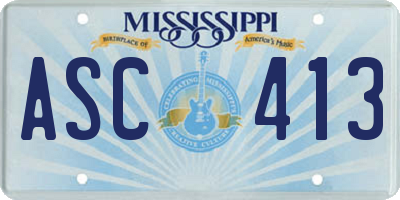 MS license plate ASC413