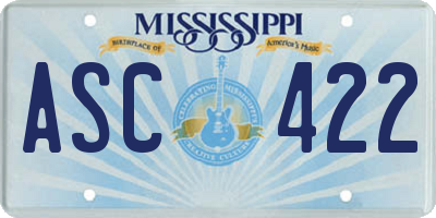 MS license plate ASC422