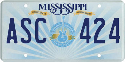 MS license plate ASC424